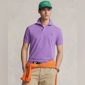 Polo Ralph Lauren Polo Shirt Mens L Purple Classic Fit Short Sleeve Golf Cotton